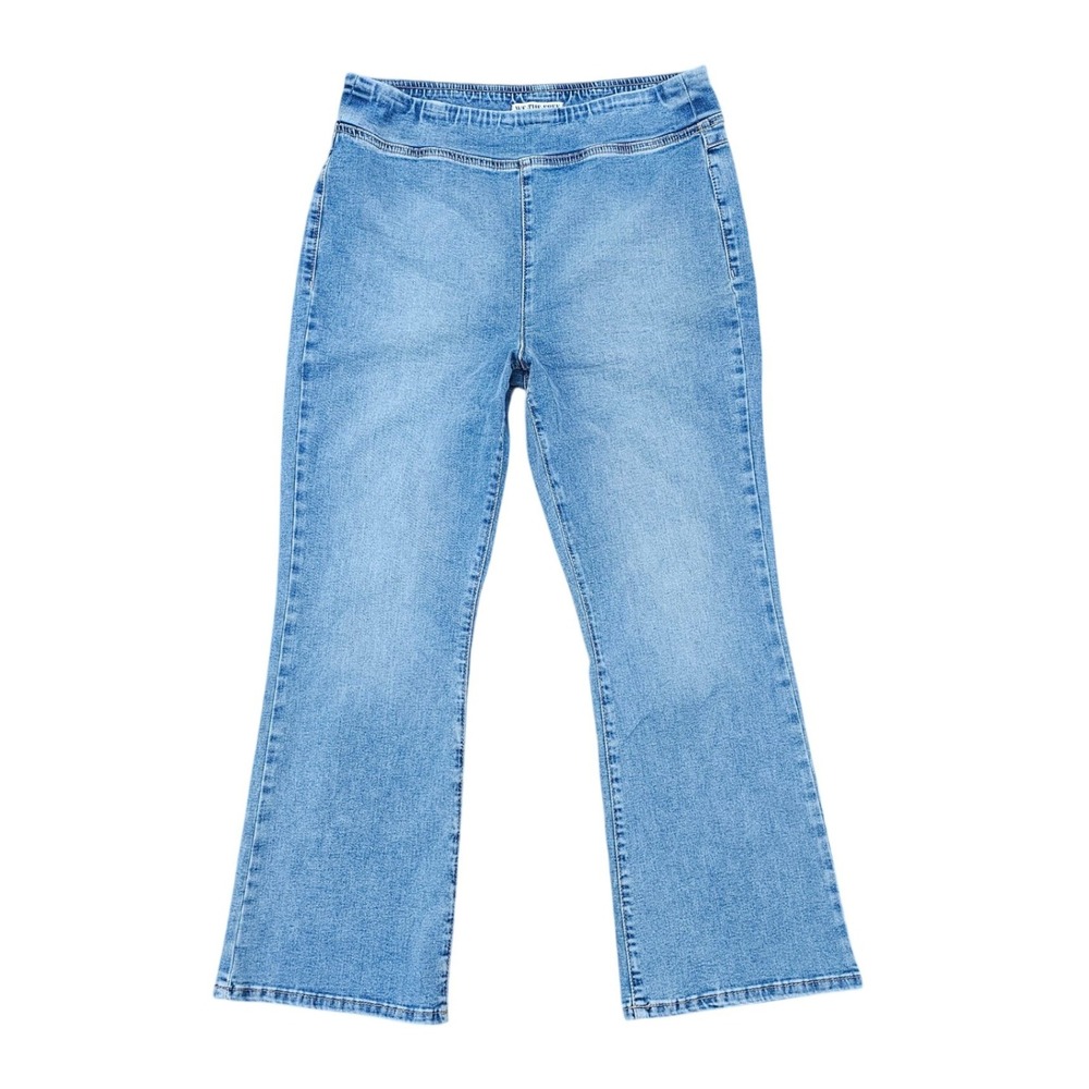 We The Free People In My Feelings Cropped Slim‎ Flare Jeans Stretch Blue Large